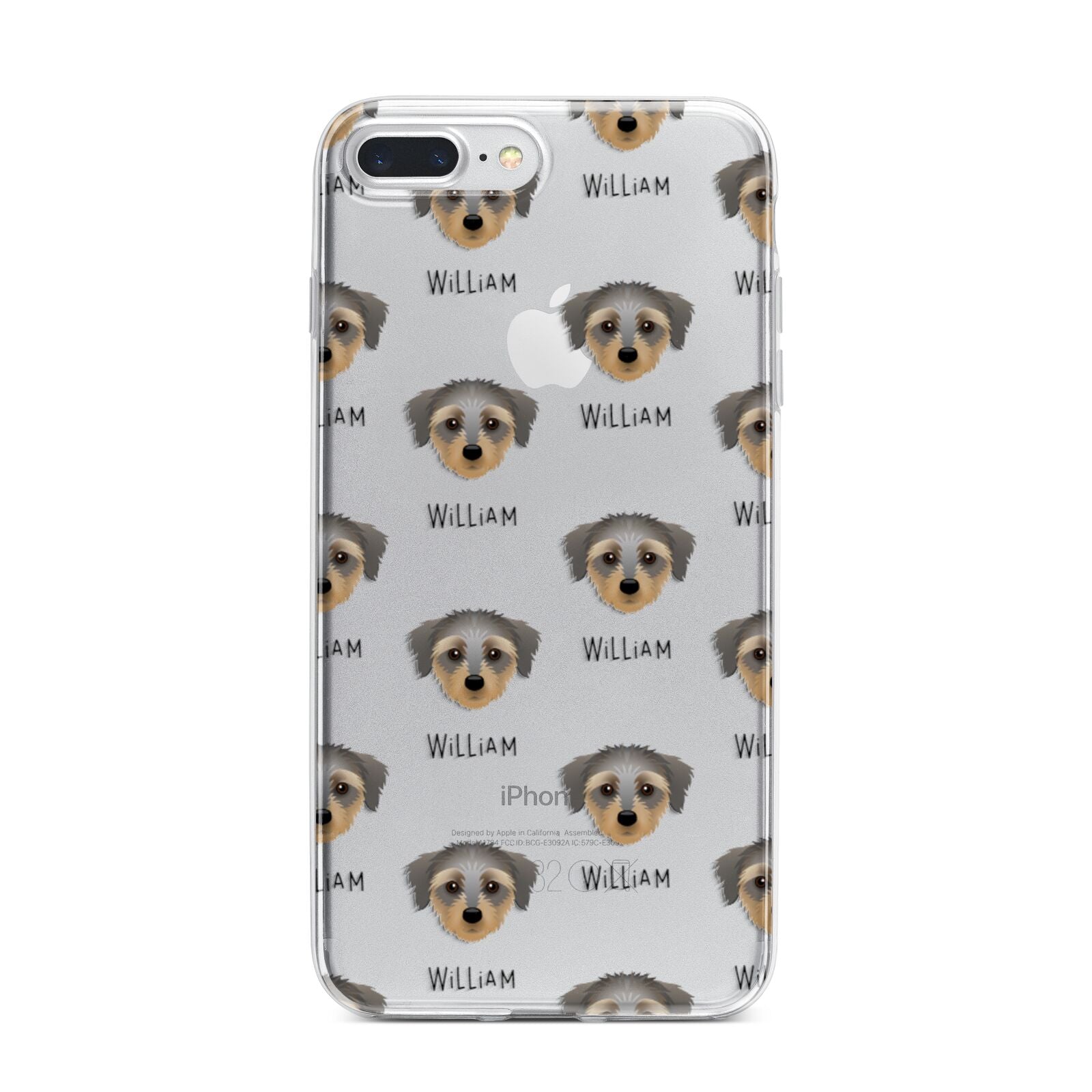 Dorkie Icon with Name iPhone 7 Plus Bumper Case on Silver iPhone