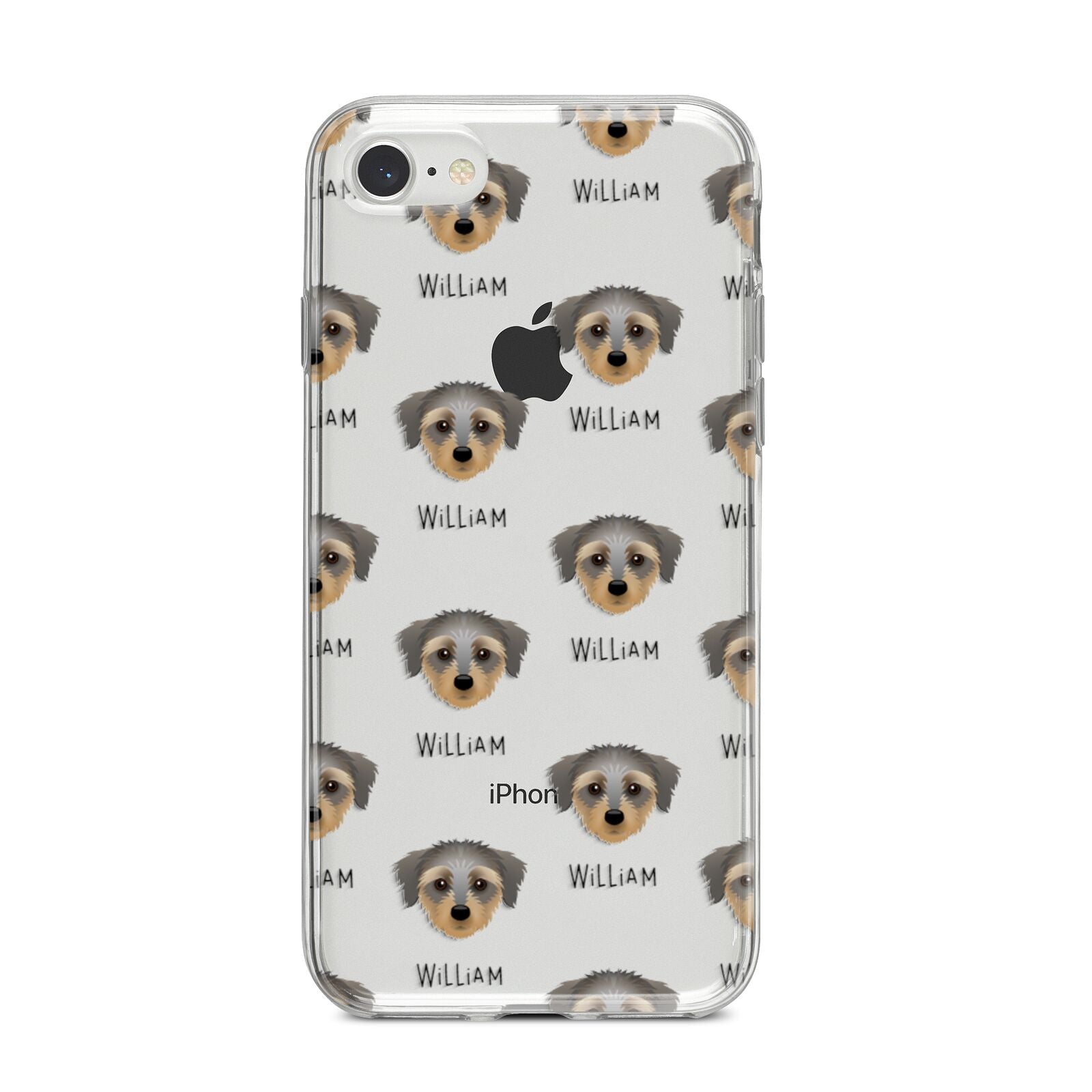Dorkie Icon with Name iPhone 8 Bumper Case on Silver iPhone