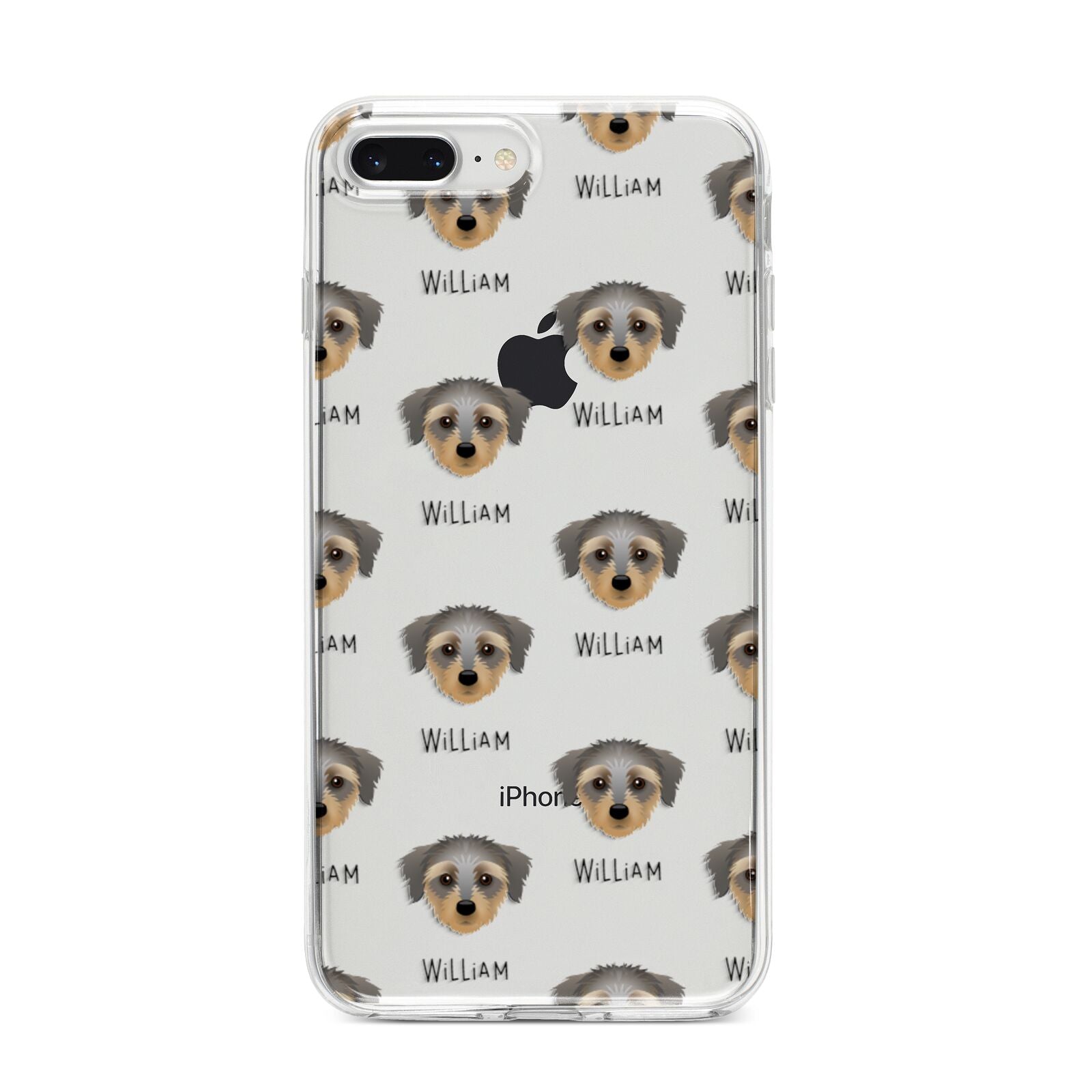 Dorkie Icon with Name iPhone 8 Plus Bumper Case on Silver iPhone