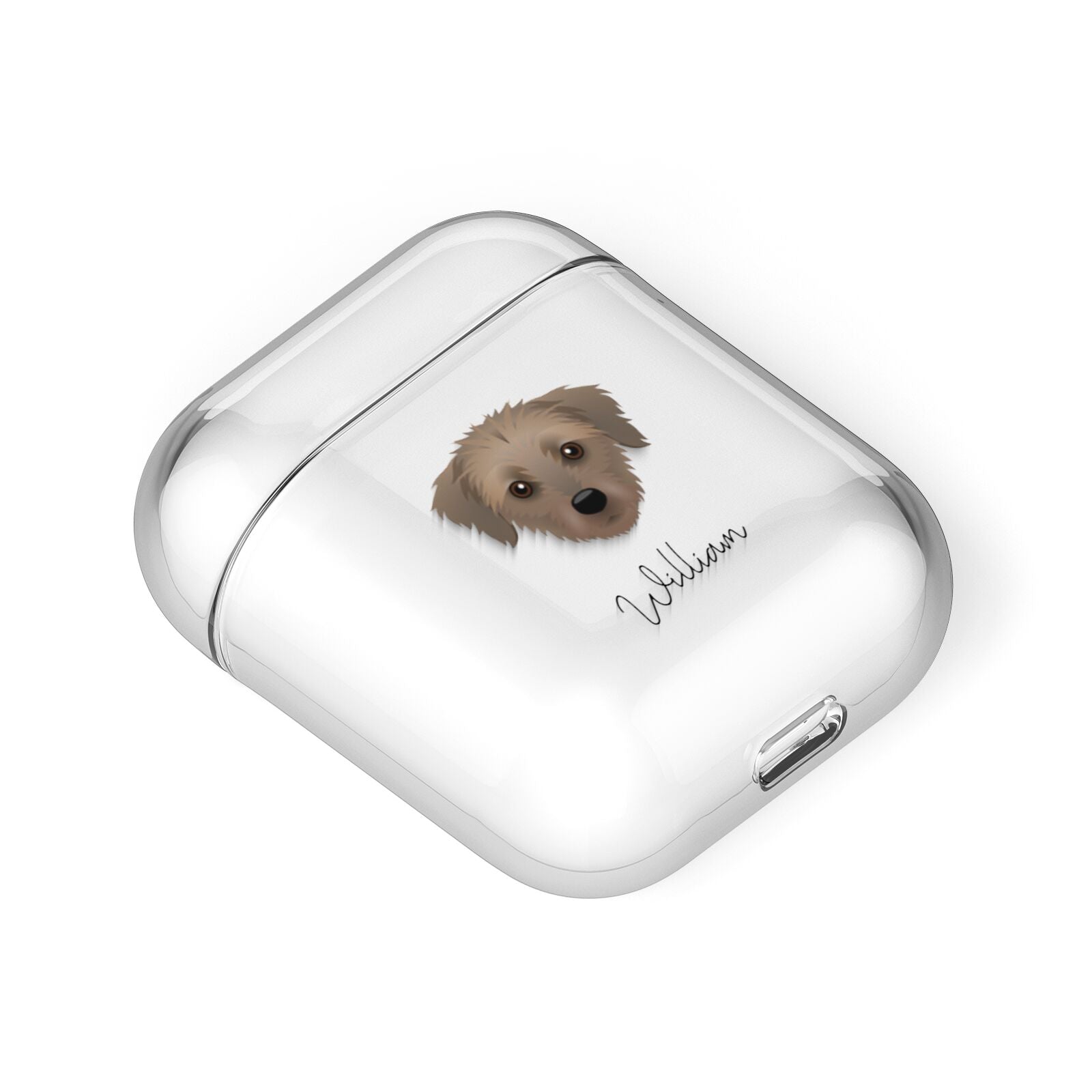 Dorkie Personalised AirPods Case Laid Flat