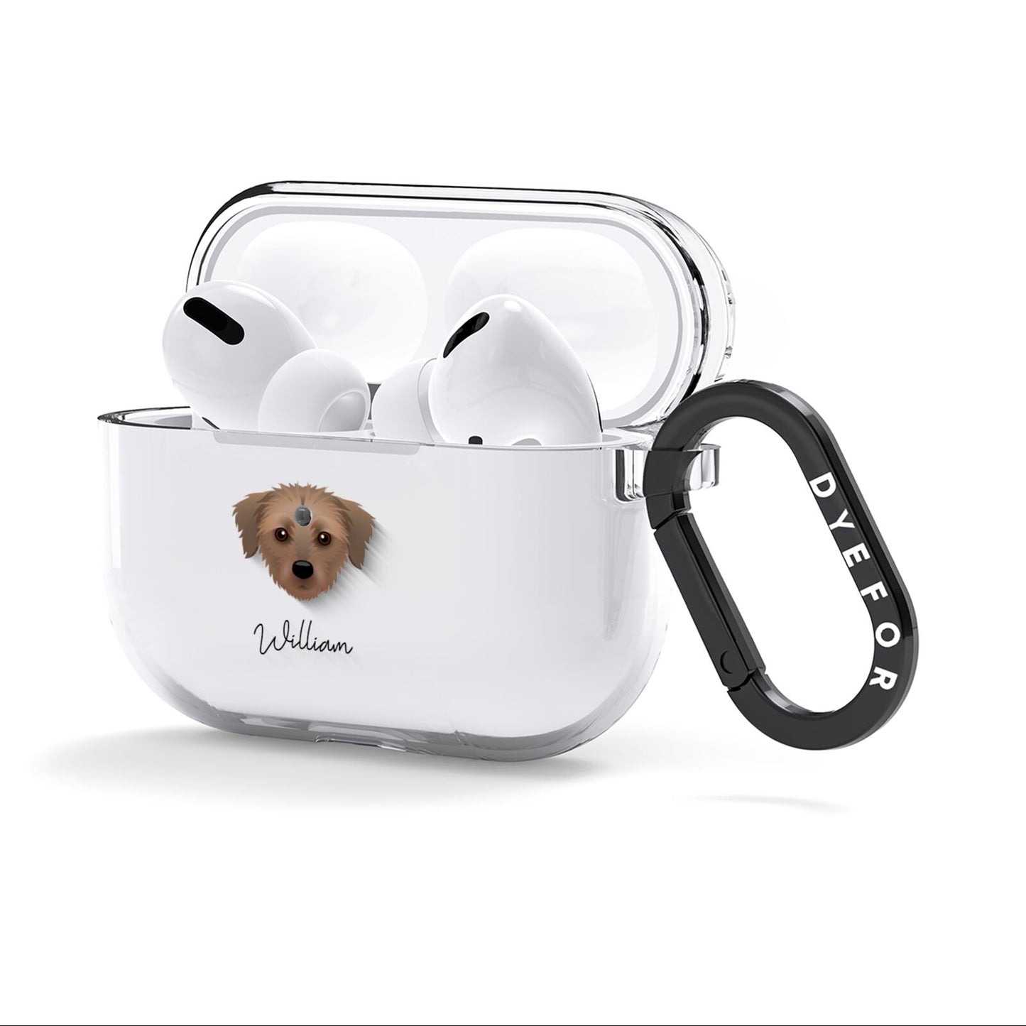 Dorkie Personalised AirPods Clear Case 3rd Gen Side Image