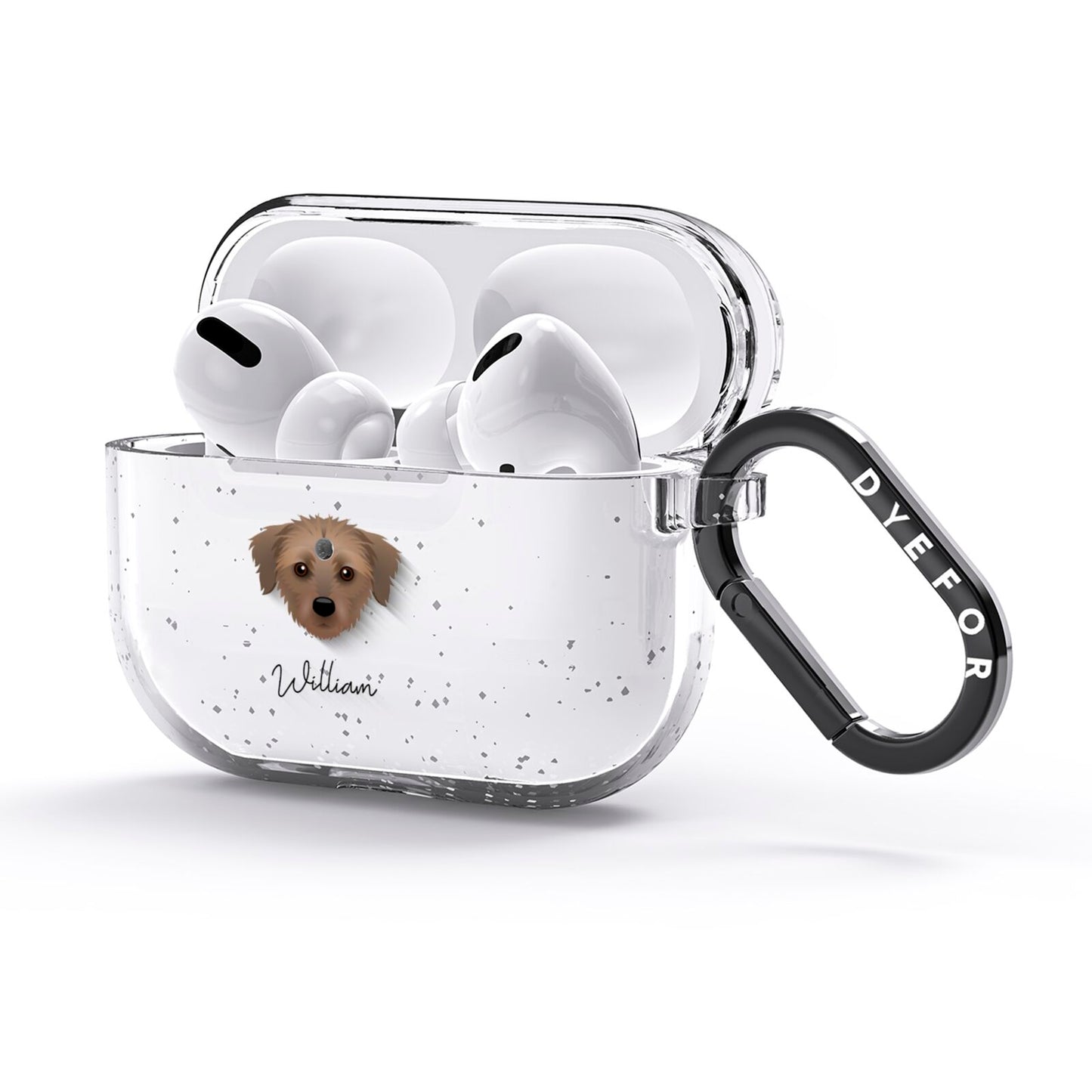 Dorkie Personalised AirPods Glitter Case 3rd Gen Side Image
