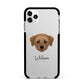 Dorkie Personalised Apple iPhone 11 Pro Max in Silver with Black Impact Case