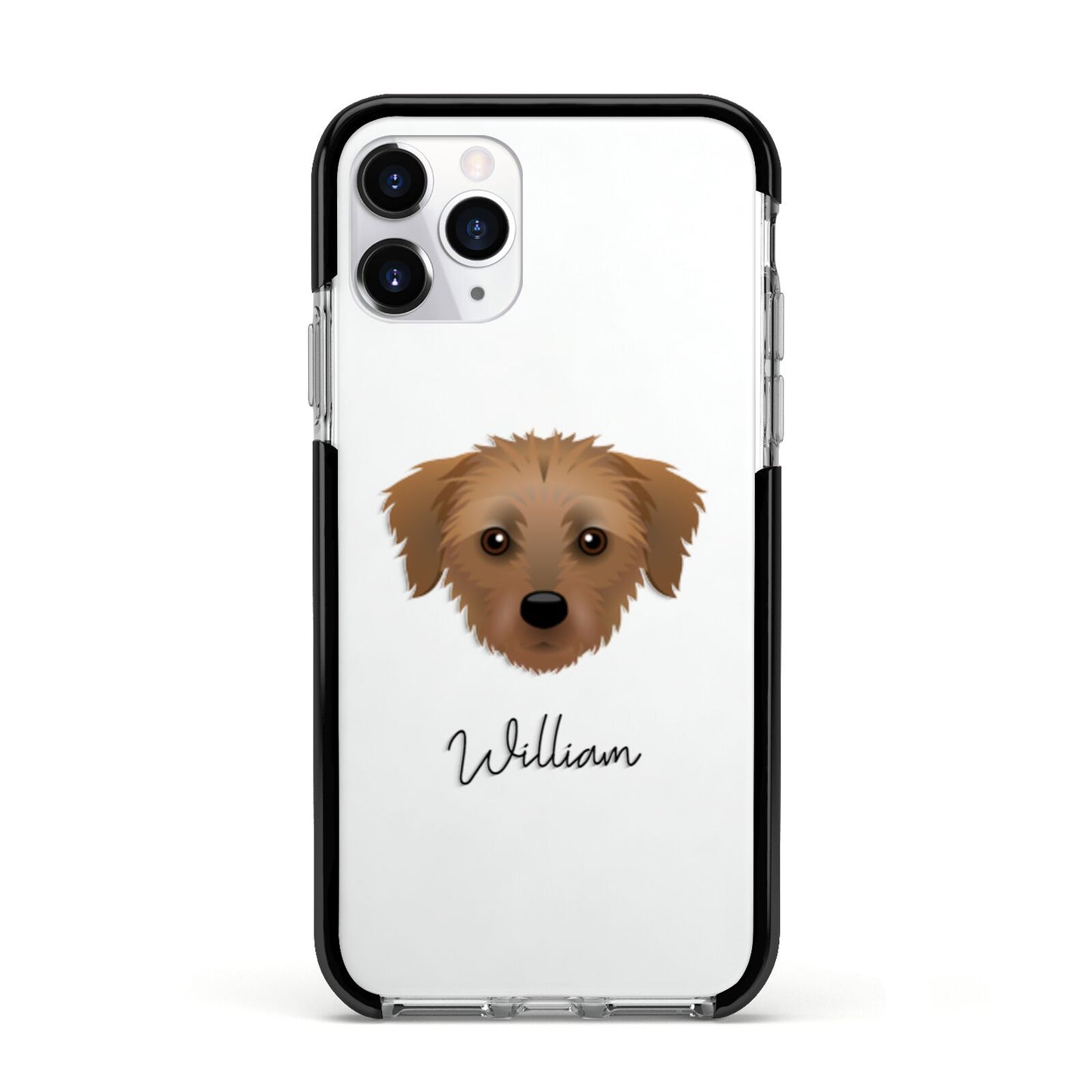 Dorkie Personalised Apple iPhone 11 Pro in Silver with Black Impact Case