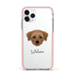 Dorkie Personalised Apple iPhone 11 Pro in Silver with Pink Impact Case