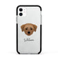 Dorkie Personalised Apple iPhone 11 in White with Black Impact Case