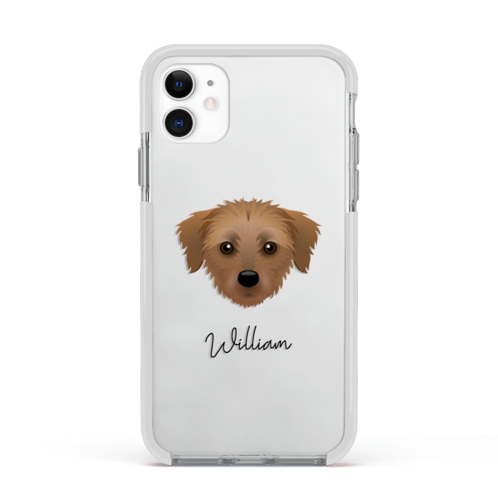 Dorkie Personalised Apple iPhone 11 in White with White Impact Case