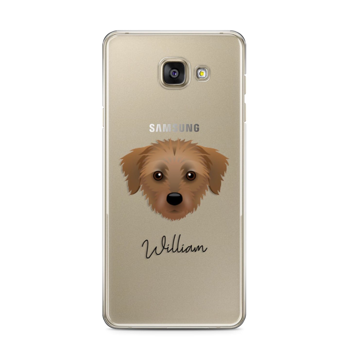 Dorkie Personalised Samsung Galaxy A3 2016 Case on gold phone