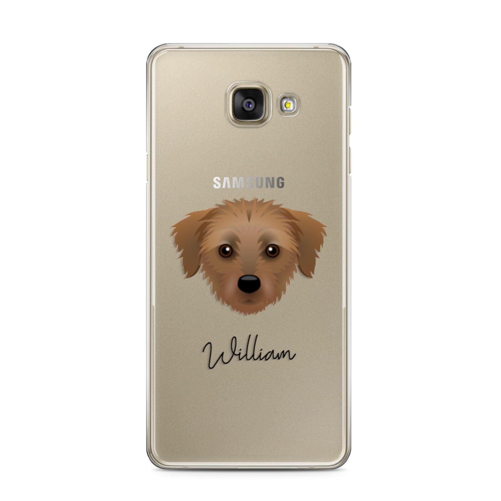Dorkie Personalised Samsung Galaxy A3 2016 Case on gold phone