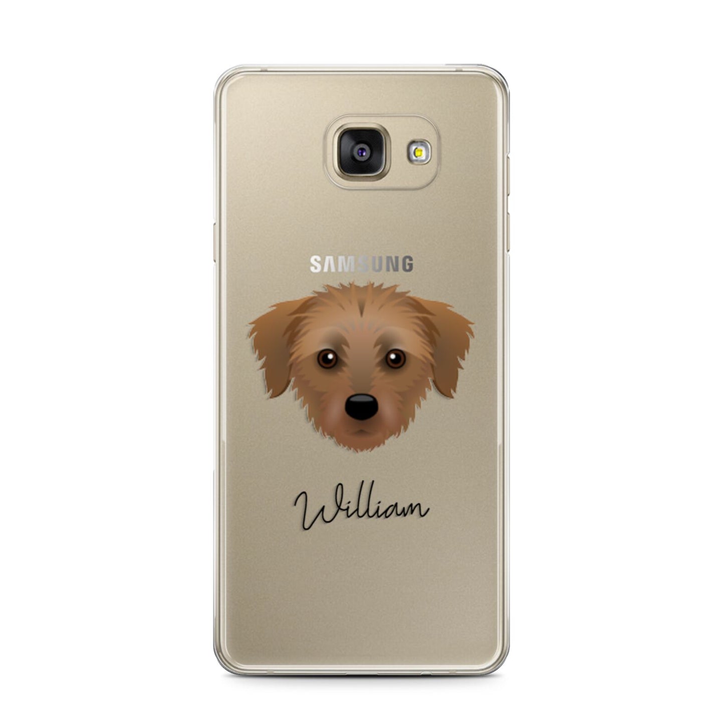 Dorkie Personalised Samsung Galaxy A7 2016 Case on gold phone