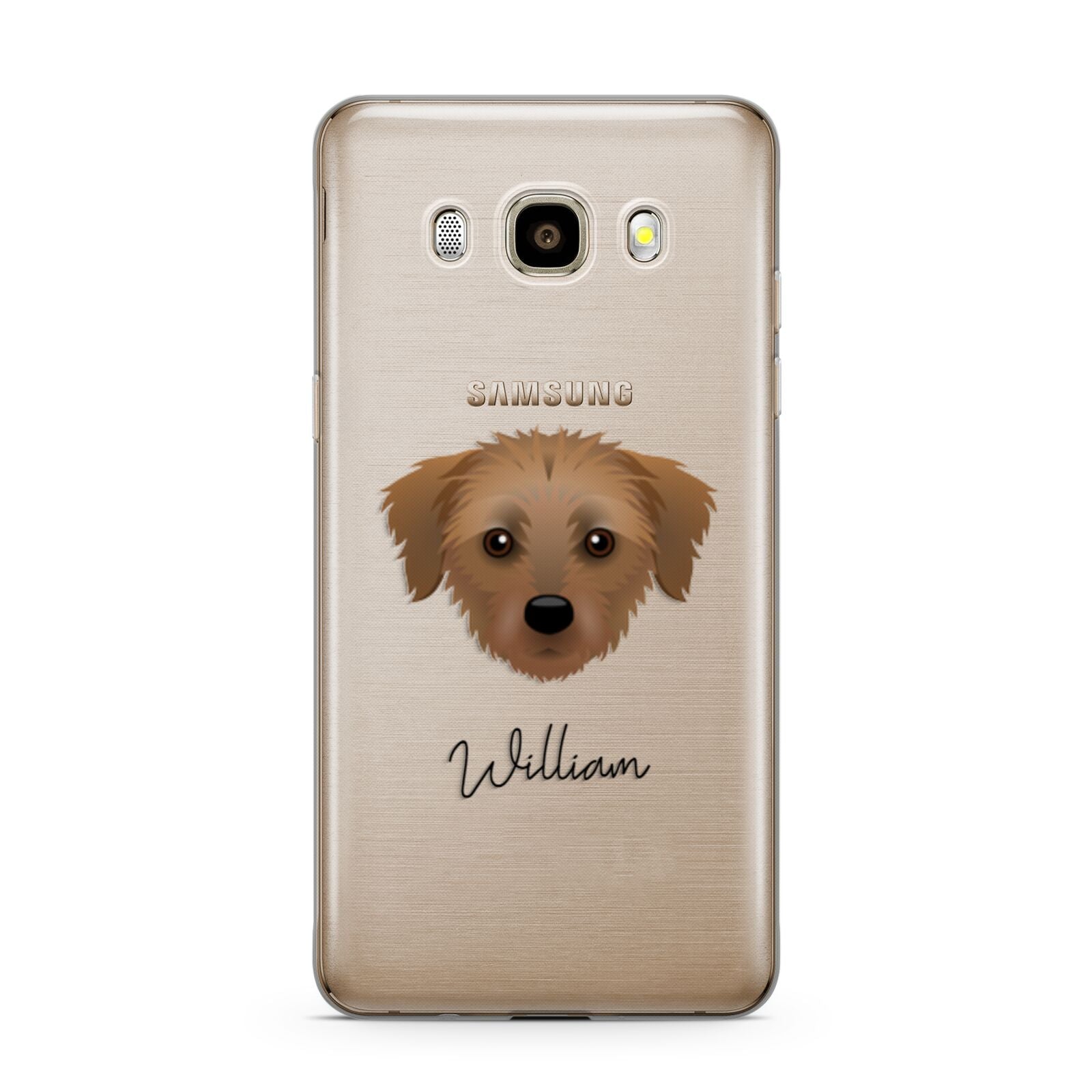 Dorkie Personalised Samsung Galaxy J7 2016 Case on gold phone