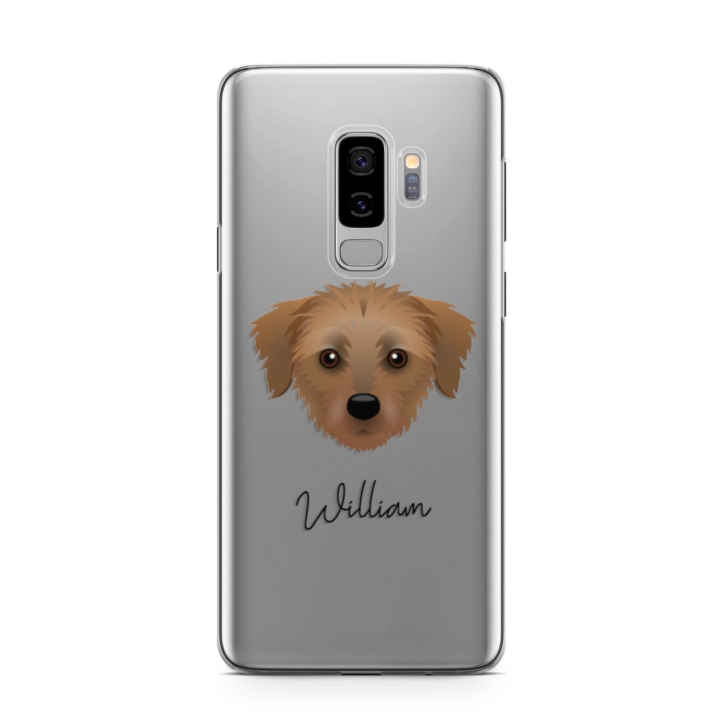 Dorkie Personalised Samsung Galaxy S9 Plus Case on Silver phone