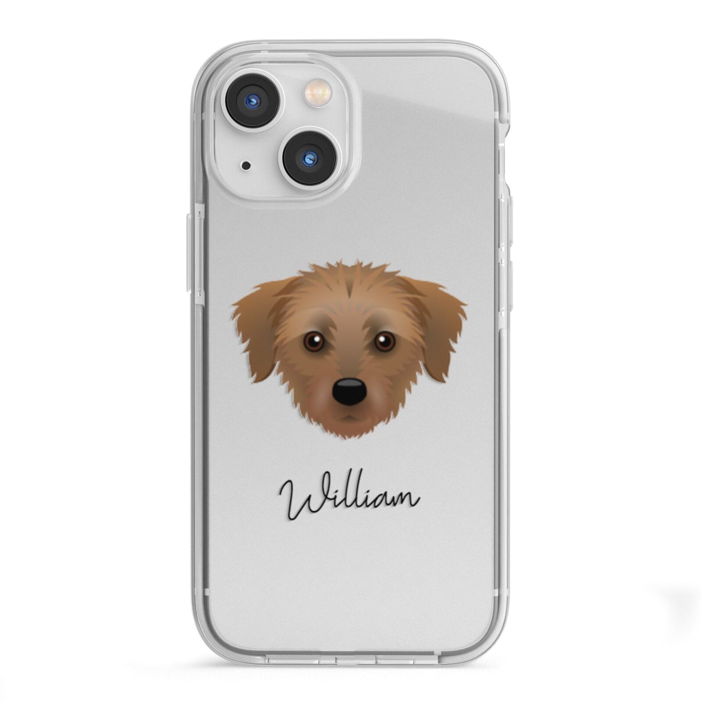 Dorkie Personalised iPhone 13 Mini TPU Impact Case with White Edges