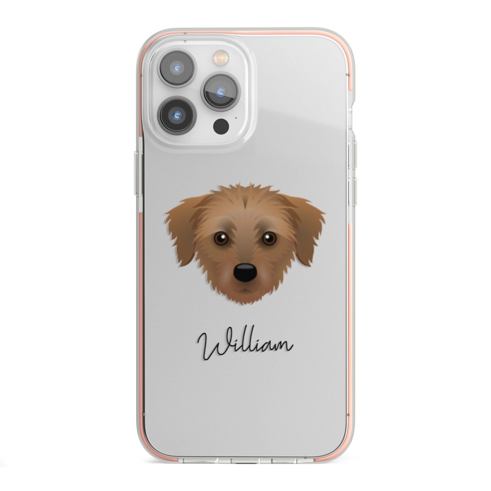 Dorkie Personalised iPhone 13 Pro Max TPU Impact Case with Pink Edges