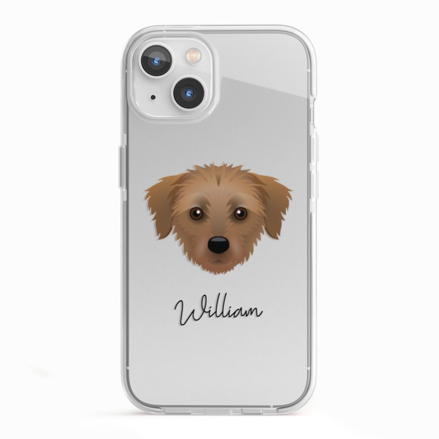 Dorkie Personalised iPhone 13 TPU Impact Case with White Edges