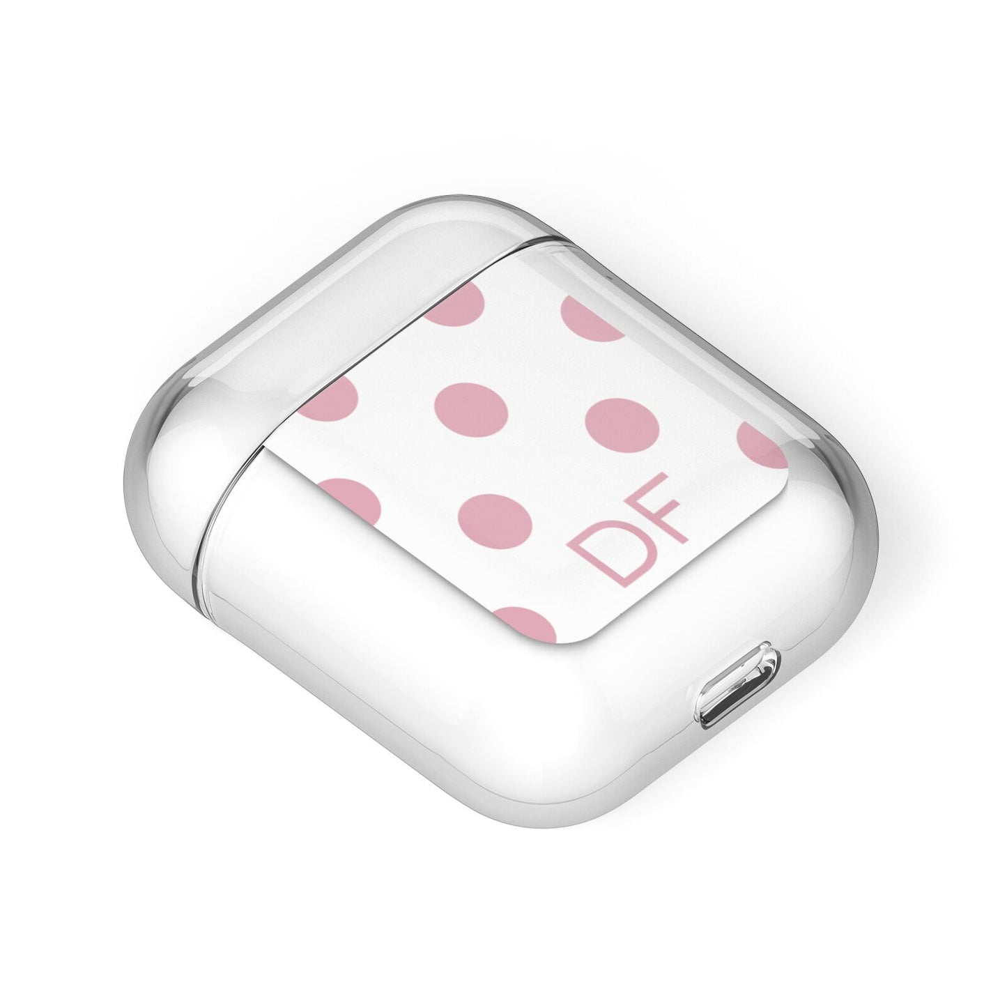 Dots Initials Personalised AirPods Case Laid Flat