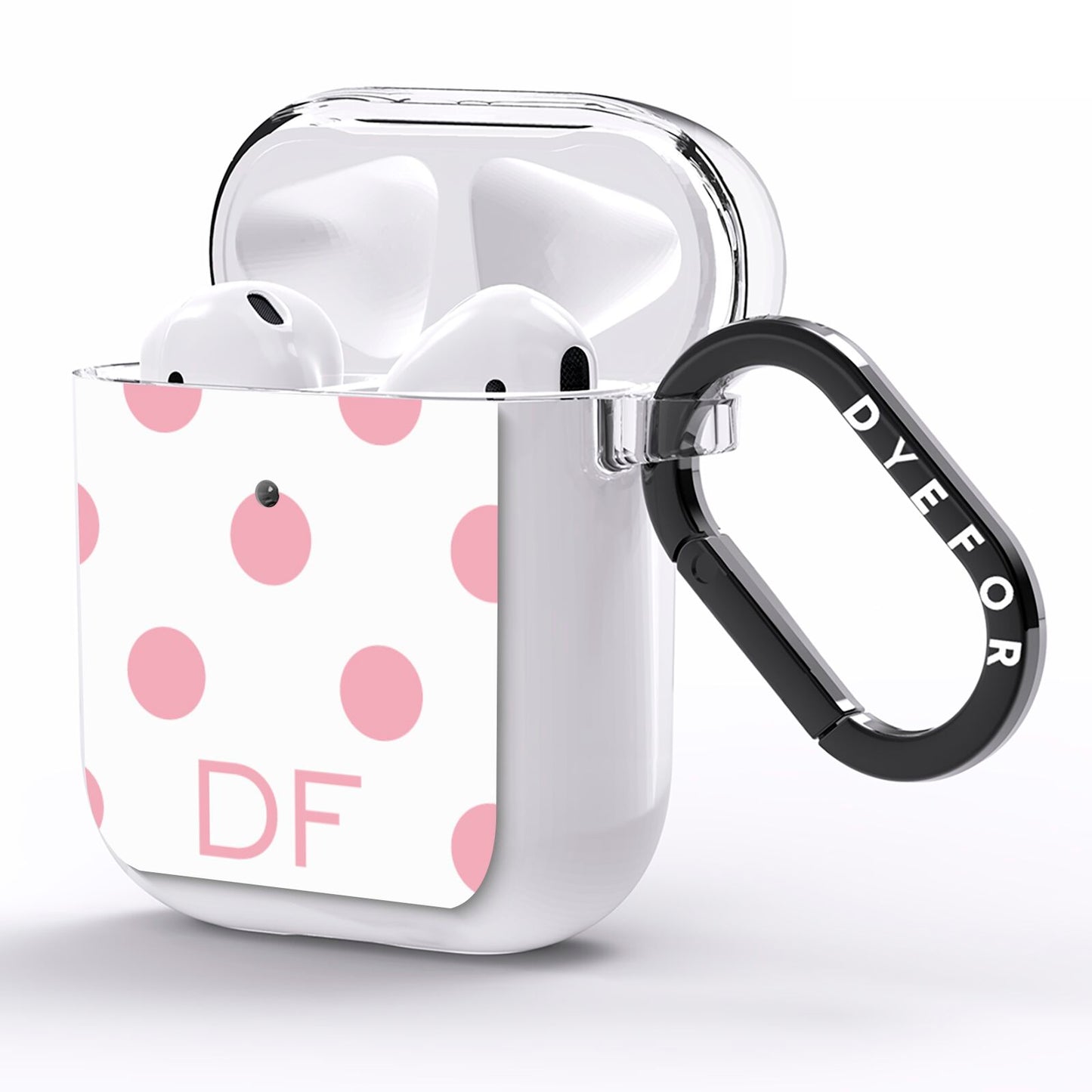 Dots Initials Personalised AirPods Clear Case Side Image