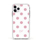 Dots Initials Personalised Apple iPhone 11 Pro in Silver with White Impact Case