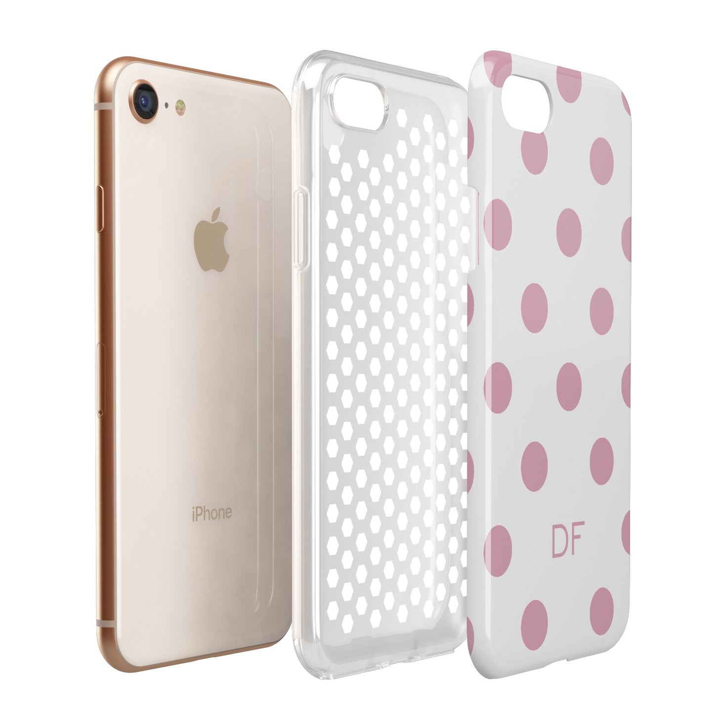 Dots Initials Personalised Apple iPhone 7 8 3D Tough Case Expanded View