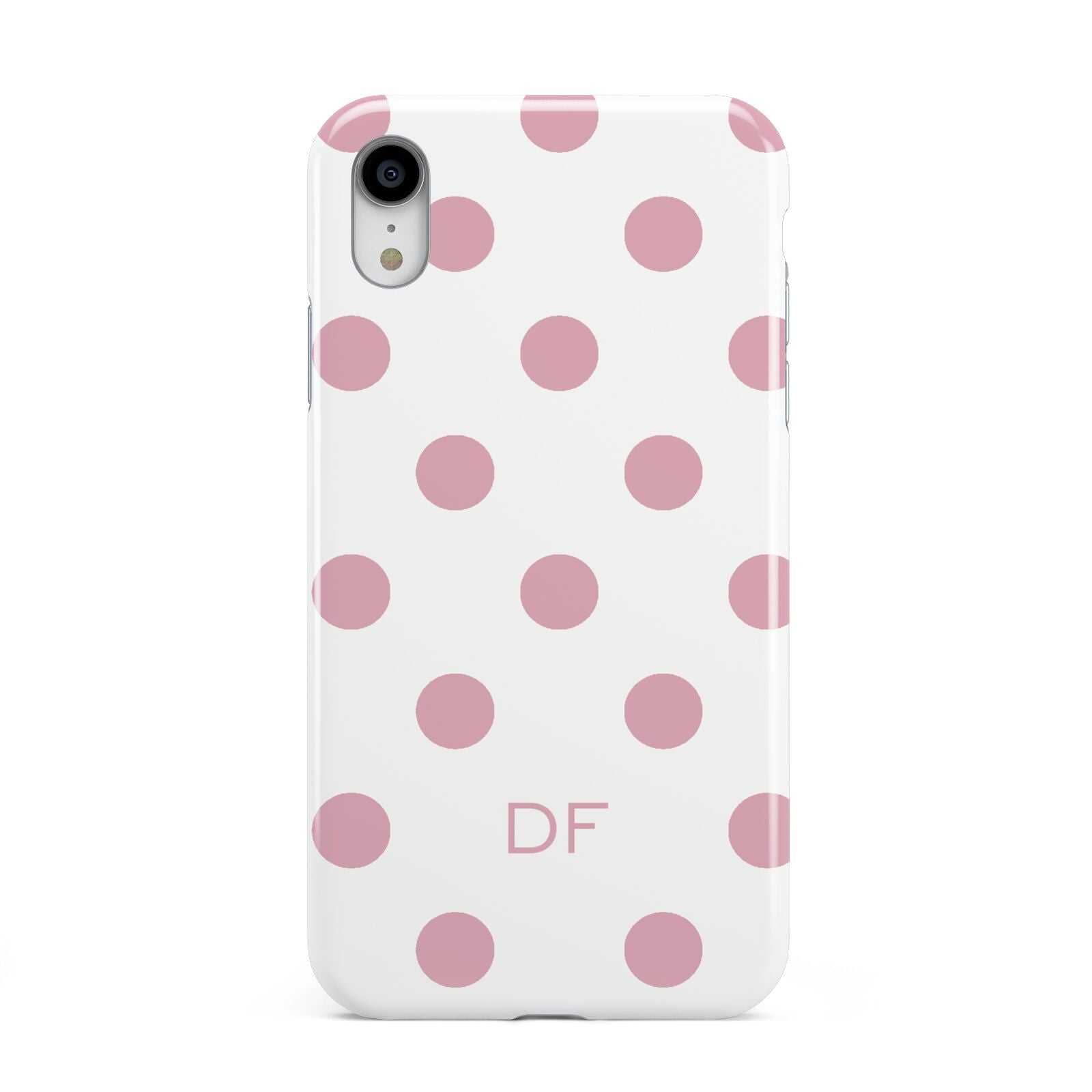 Dots Initials Personalised Apple iPhone XR White 3D Tough Case
