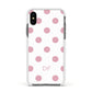 Dots Initials Personalised Apple iPhone Xs Impact Case White Edge on Black Phone