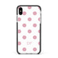 Dots Initials Personalised Apple iPhone Xs Max Impact Case Black Edge on Silver Phone