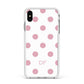 Dots Initials Personalised Apple iPhone Xs Max Impact Case White Edge on Silver Phone