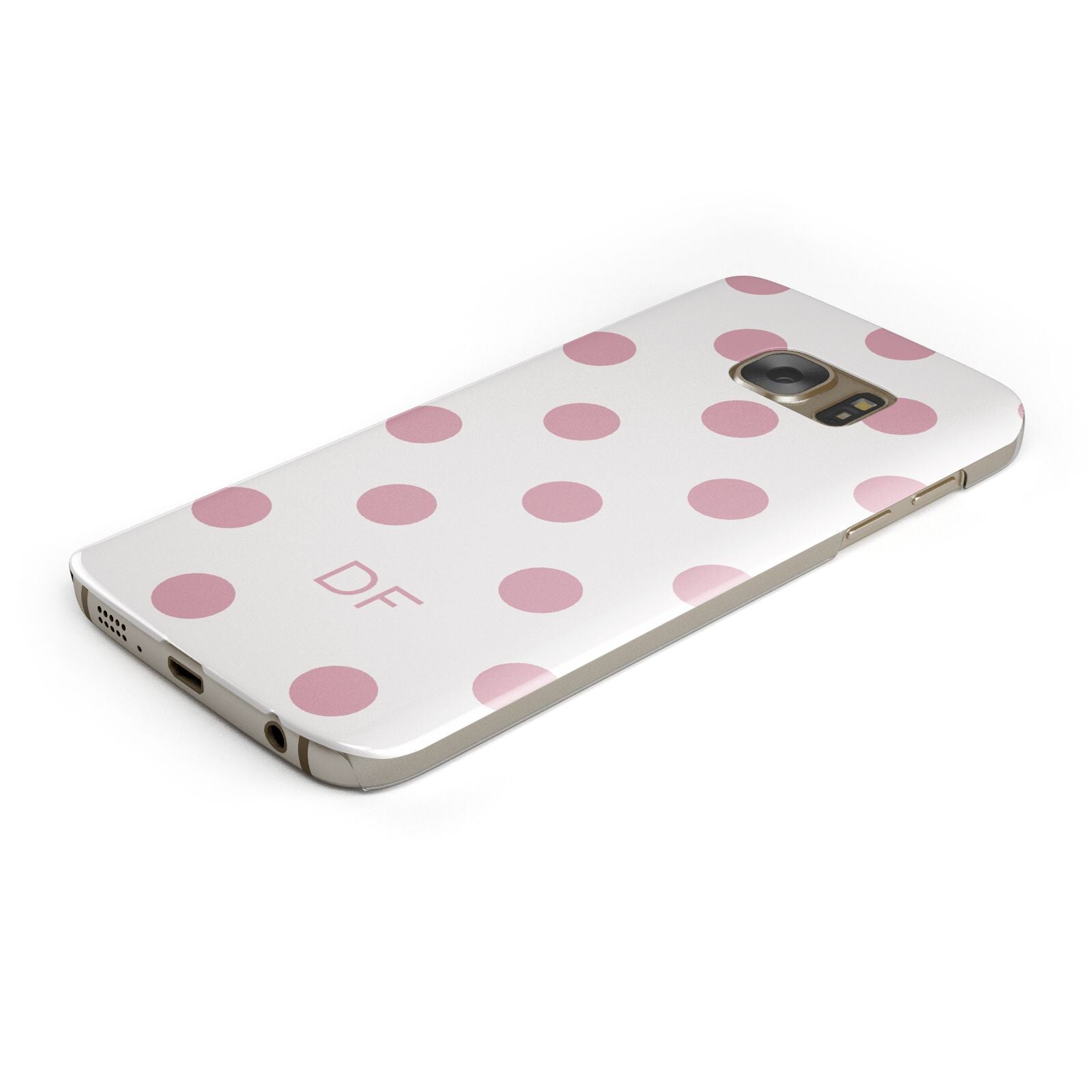 Dots Initials Personalised Protective Samsung Galaxy Case Angled Image