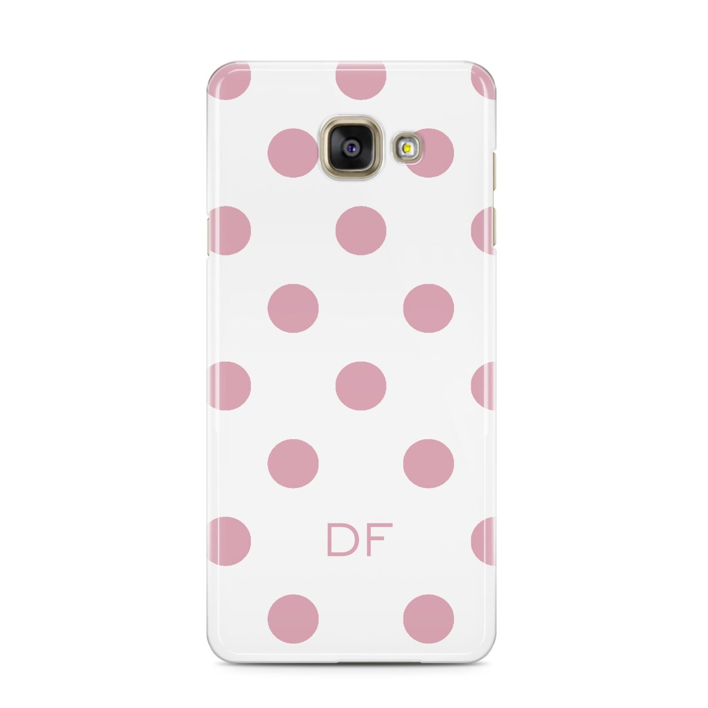Dots Initials Personalised Samsung Galaxy A3 2016 Case on gold phone