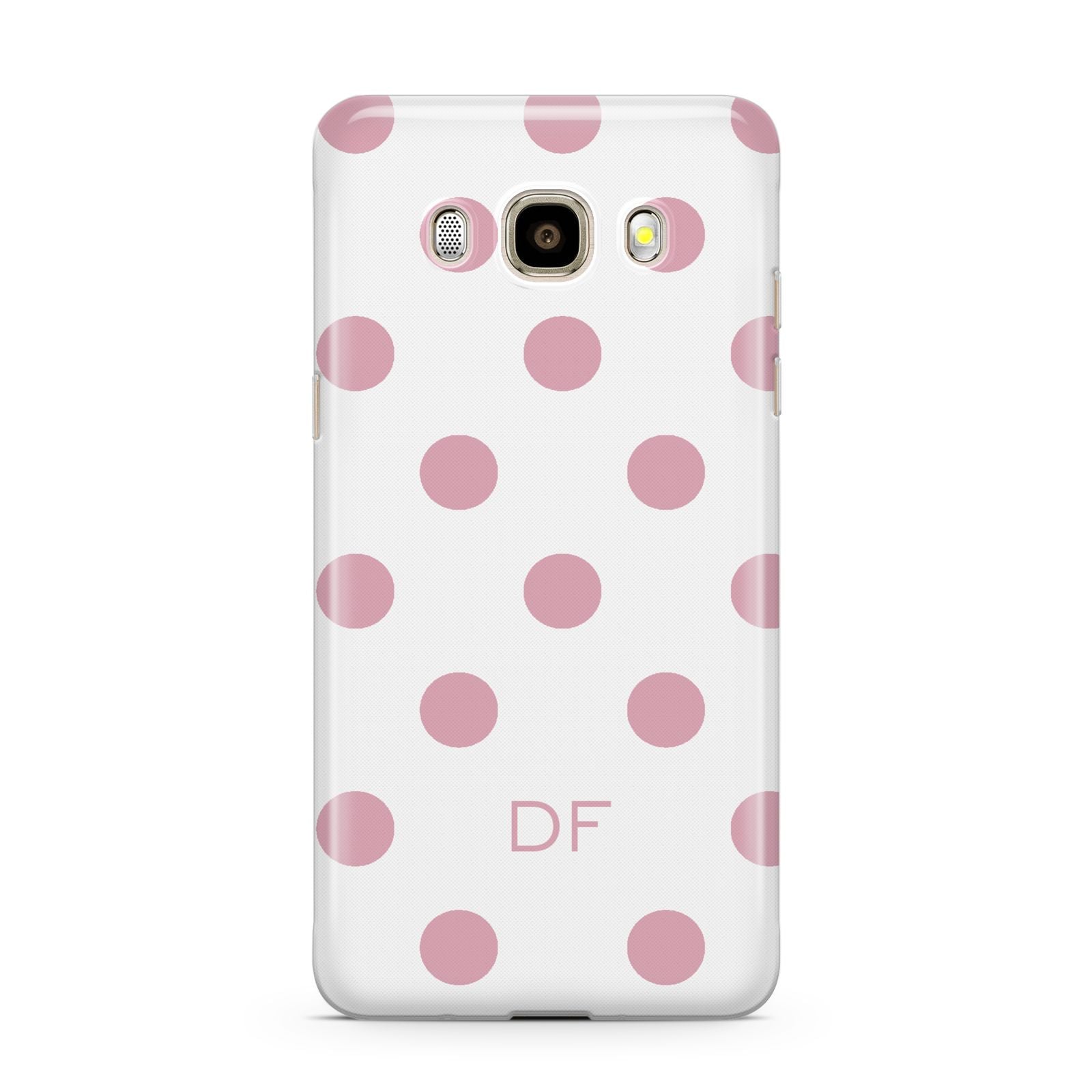 Dots Initials Personalised Samsung Galaxy J7 2016 Case on gold phone