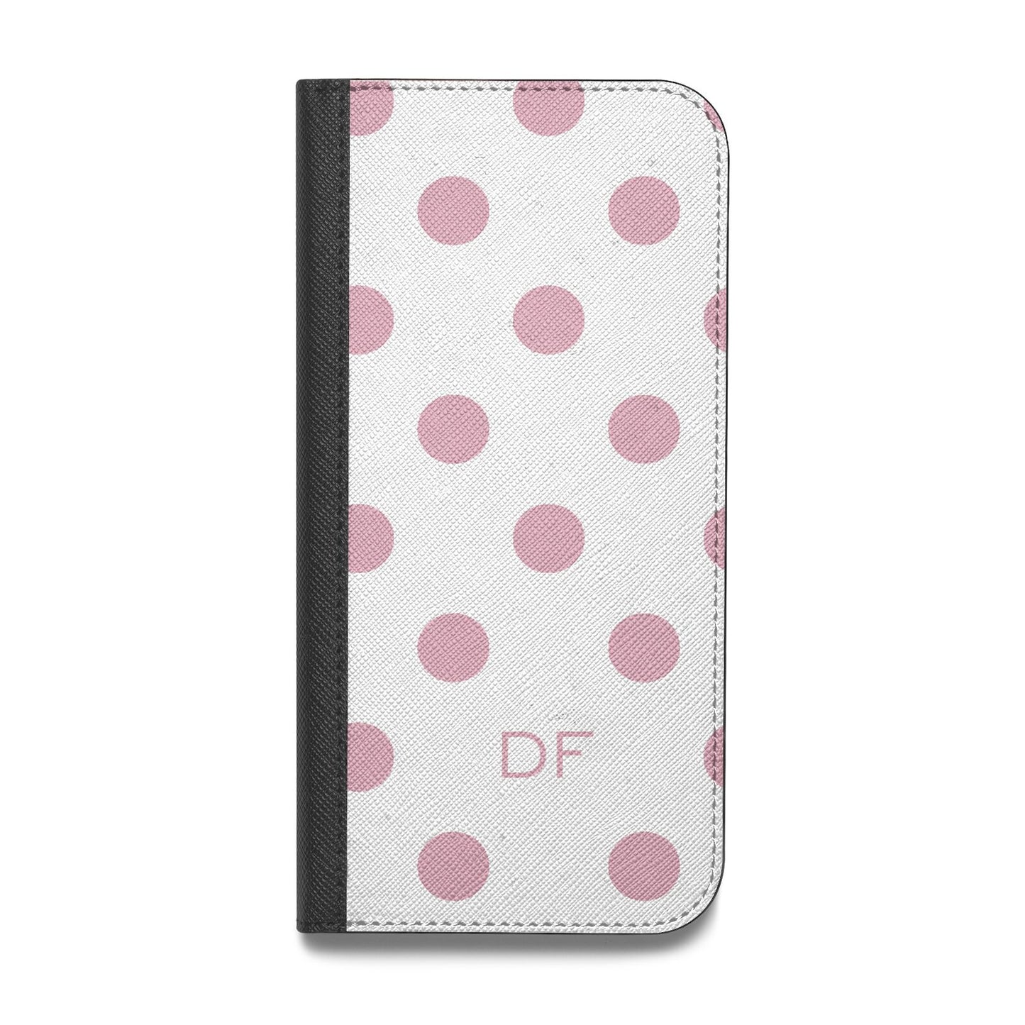 Dots Initials Personalised Vegan Leather Flip Samsung Case
