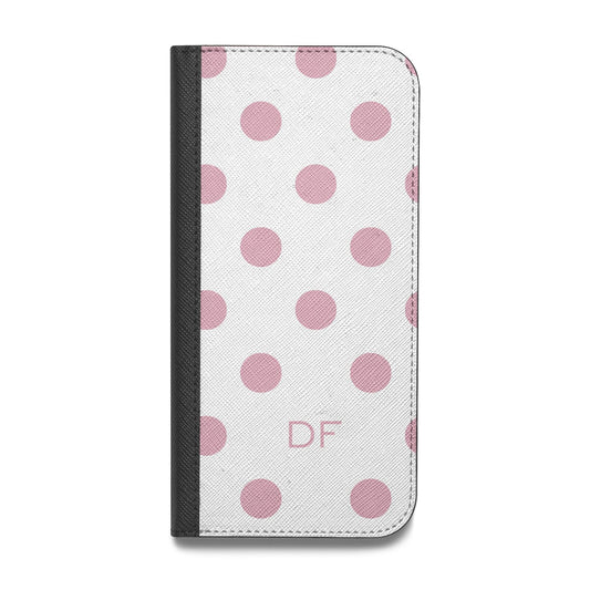Dots Initials Personalised Vegan Leather Flip iPhone Case