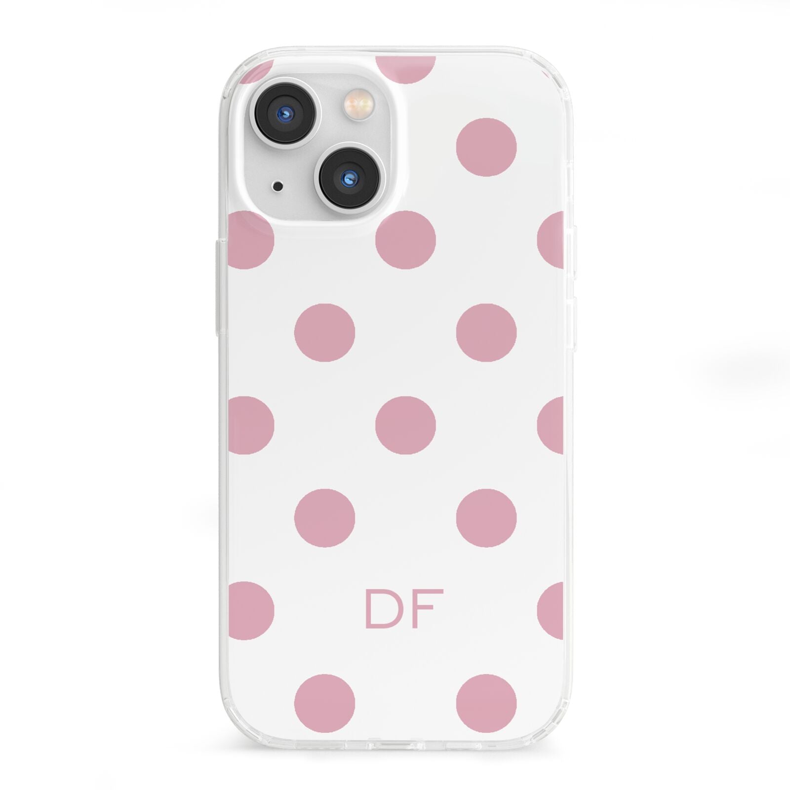 Dots Initials Personalised iPhone 13 Mini Clear Bumper Case