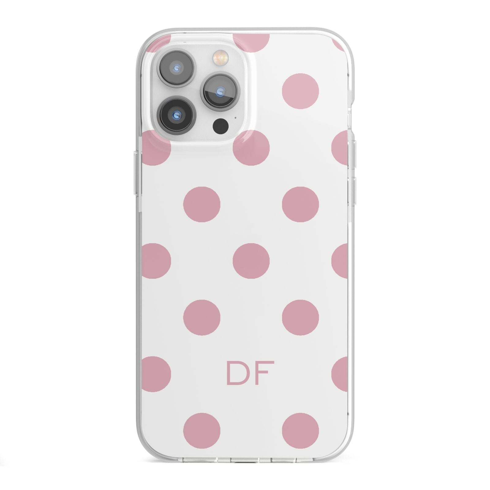 Dots Initials Personalised iPhone 13 Pro Max TPU Impact Case with White Edges