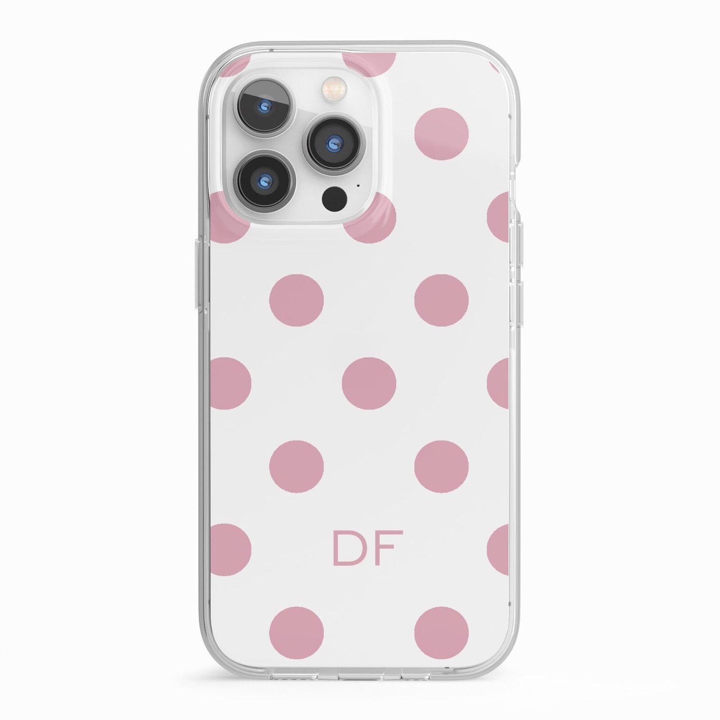 Dots Initials Personalised iPhone 13 Pro TPU Impact Case with White Edges