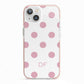 Dots Initials Personalised iPhone 13 TPU Impact Case with Pink Edges