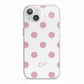 Dots Initials Personalised iPhone 13 TPU Impact Case with White Edges