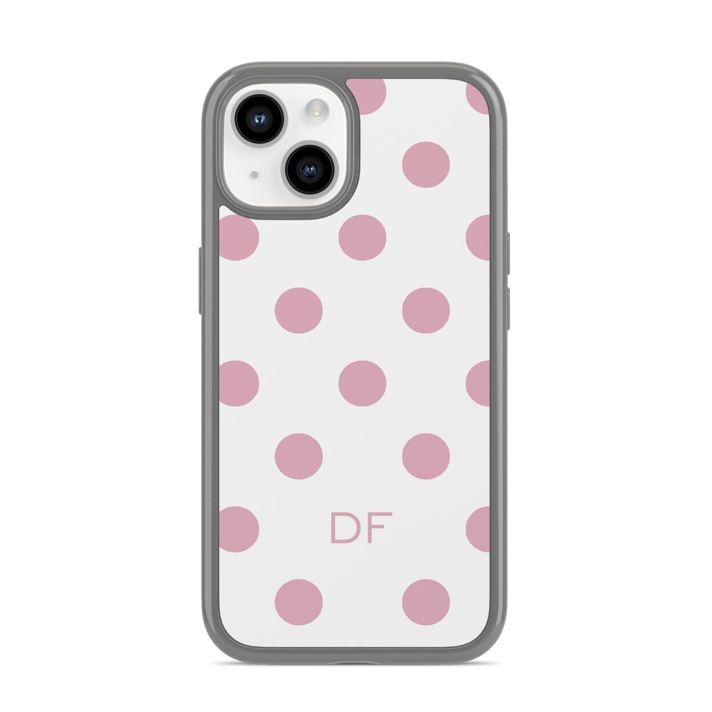 Dots Initials Personalised iPhone 14 Clear Tough Case Starlight