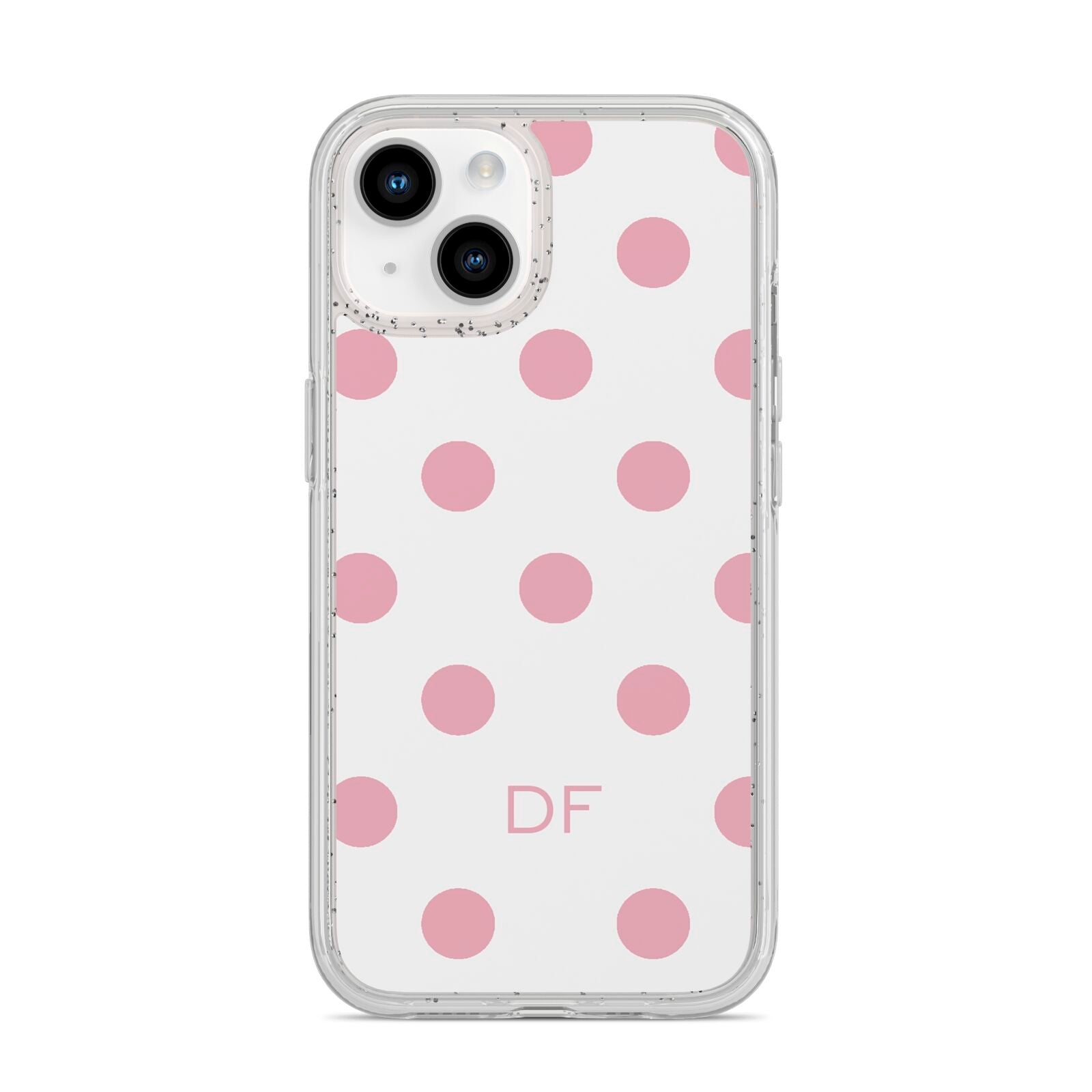 Dots Initials Personalised iPhone 14 Glitter Tough Case Starlight