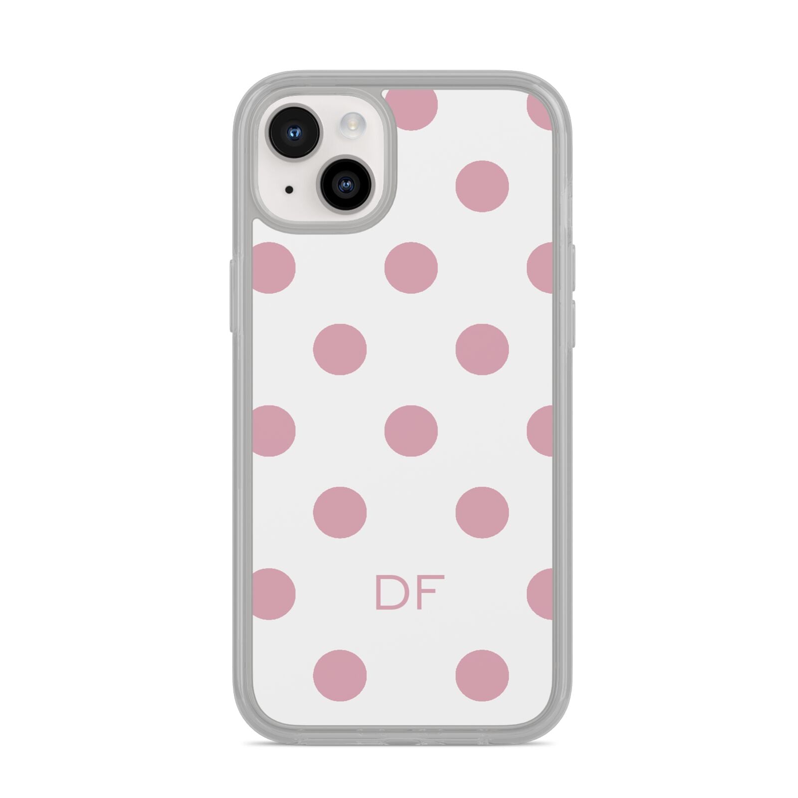 Dots Initials Personalised iPhone 14 Plus Clear Tough Case Starlight