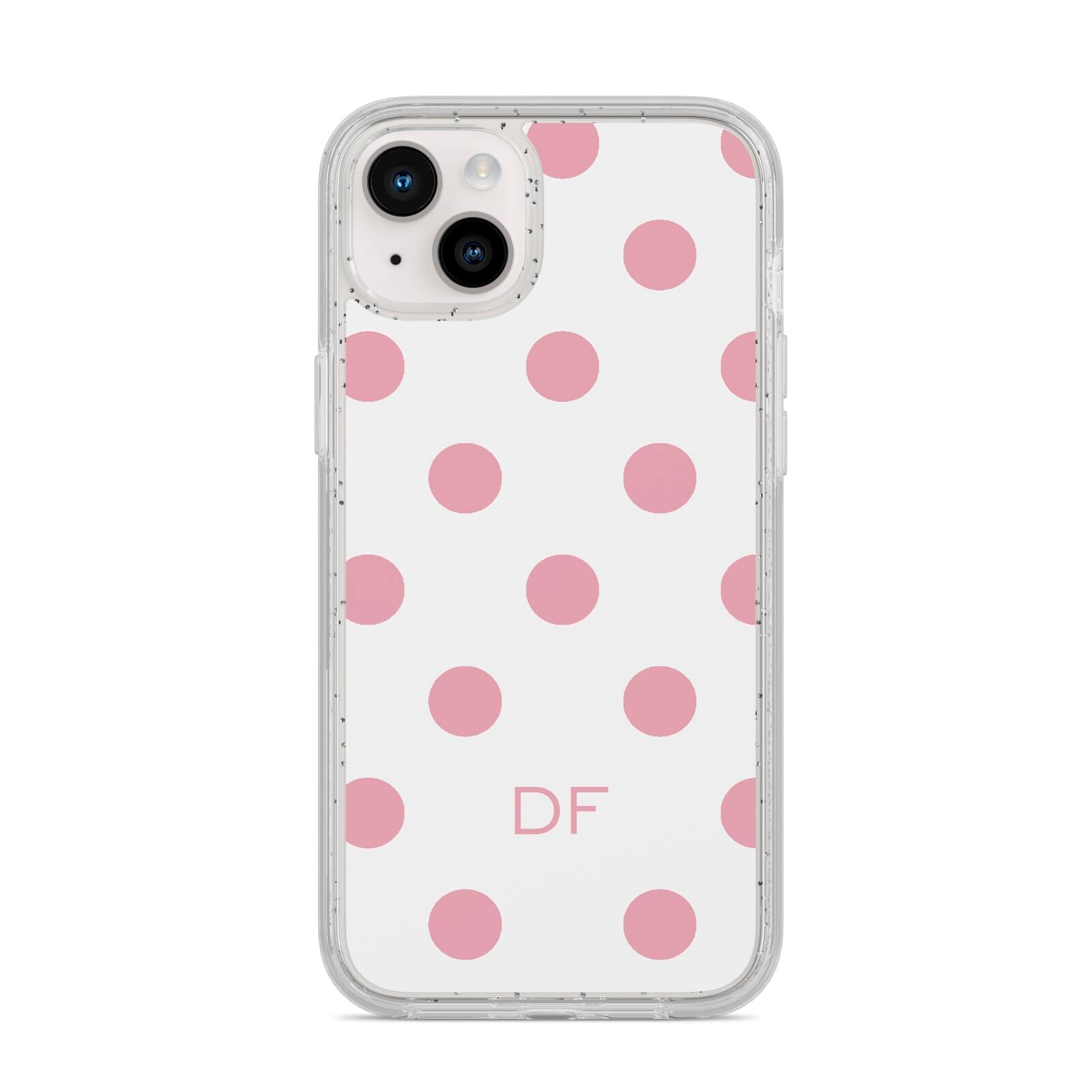 Dots Initials Personalised iPhone 14 Plus Glitter Tough Case Starlight