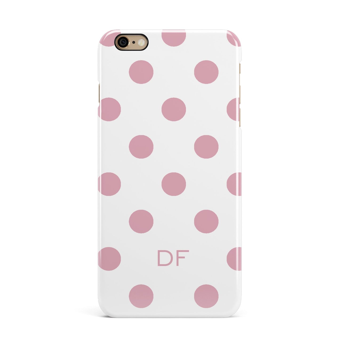 Dots Initials Personalised iPhone 6 Plus 3D Snap Case on Gold Phone