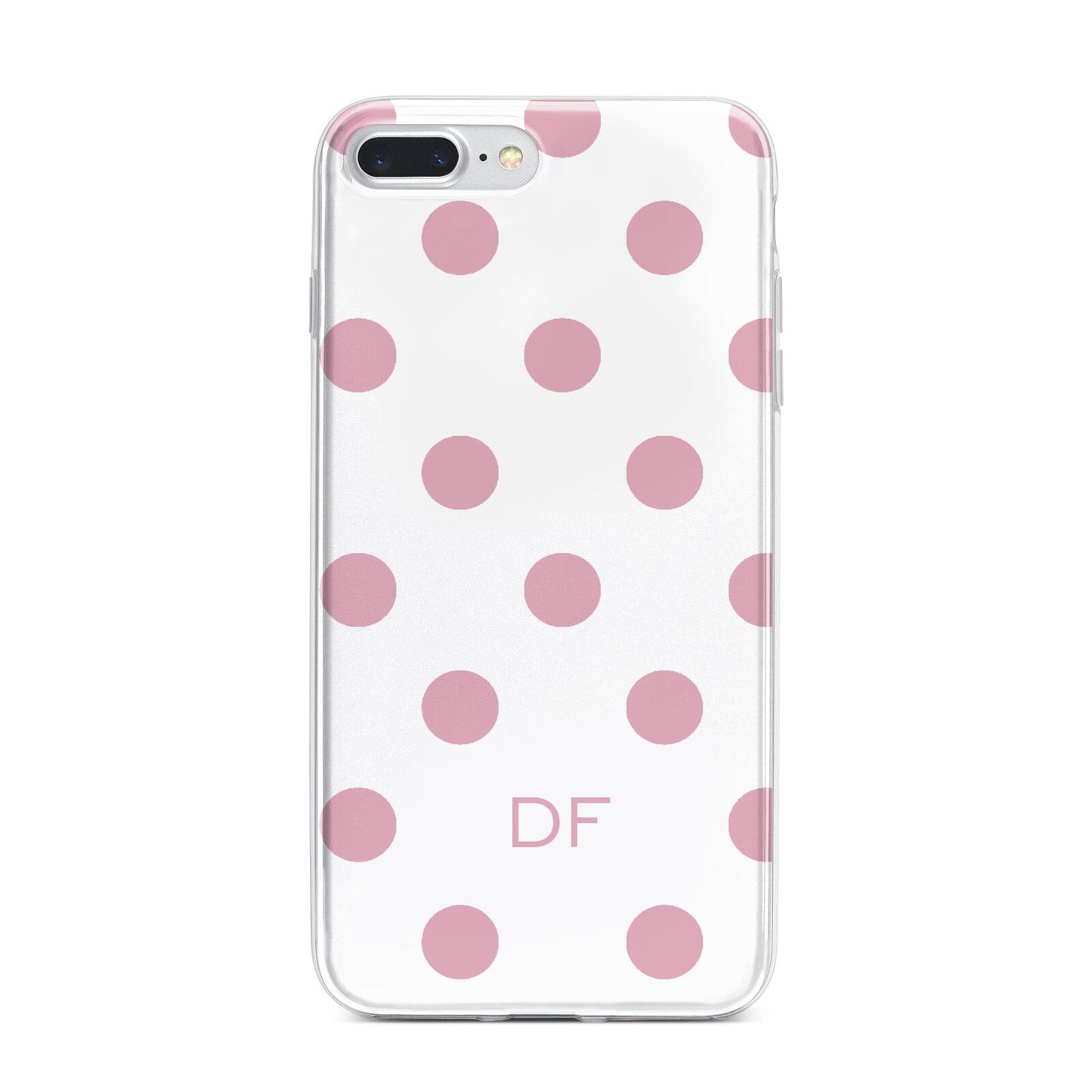 Dots Initials Personalised iPhone 7 Plus Bumper Case on Silver iPhone