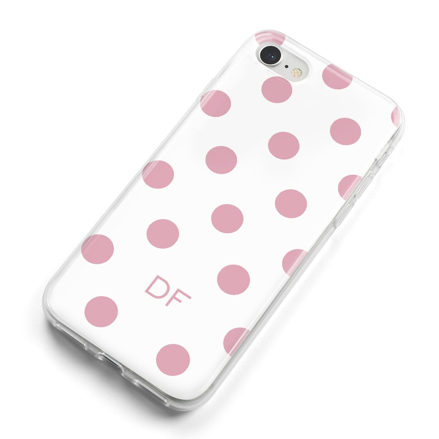 Dots Initials Personalised iPhone 8 Bumper Case on Silver iPhone Alternative Image