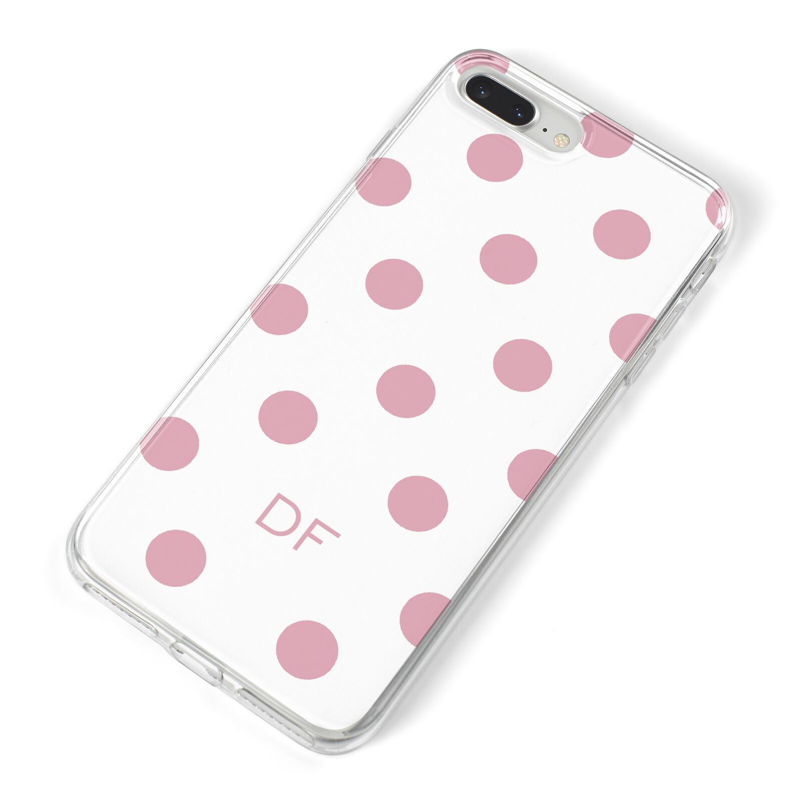 Dots Initials Personalised iPhone 8 Plus Bumper Case on Silver iPhone Alternative Image