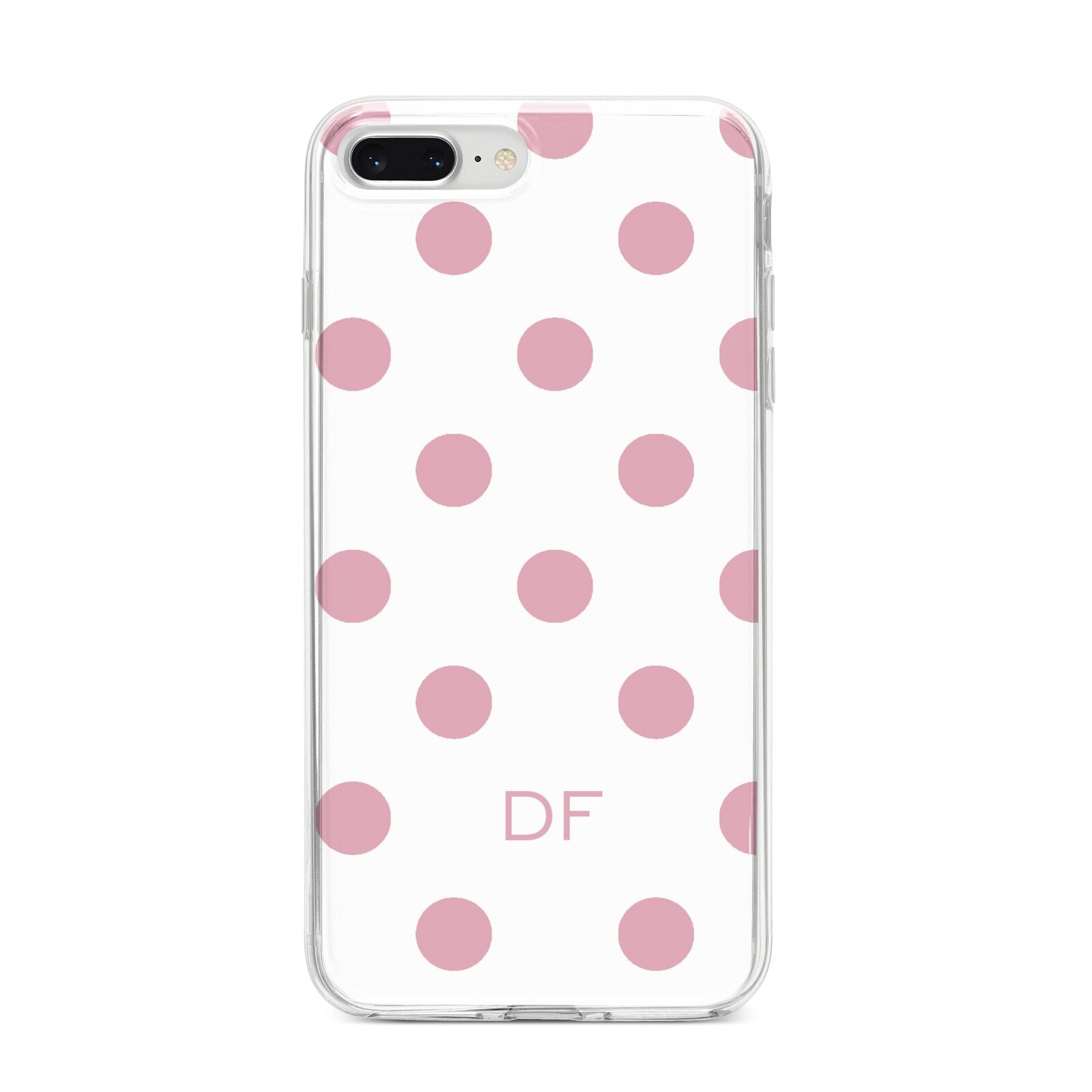 Dots Initials Personalised iPhone 8 Plus Bumper Case on Silver iPhone
