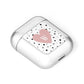 Dotted Pink Heart Personalised AirPods Case Laid Flat