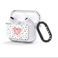 Dotted Pink Heart Personalised AirPods Clear Case 3rd Gen Side Image