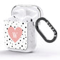 Dotted Pink Heart Personalised AirPods Glitter Case Side Image
