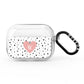 Dotted Pink Heart Personalised AirPods Pro Clear Case
